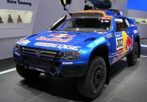 Ford Rallye Volkswagen Touareg Dakar Ya en el Salón, pudimos ver el Touareg ganador del Dakar, que Volkswagen exhibía con orgullo.