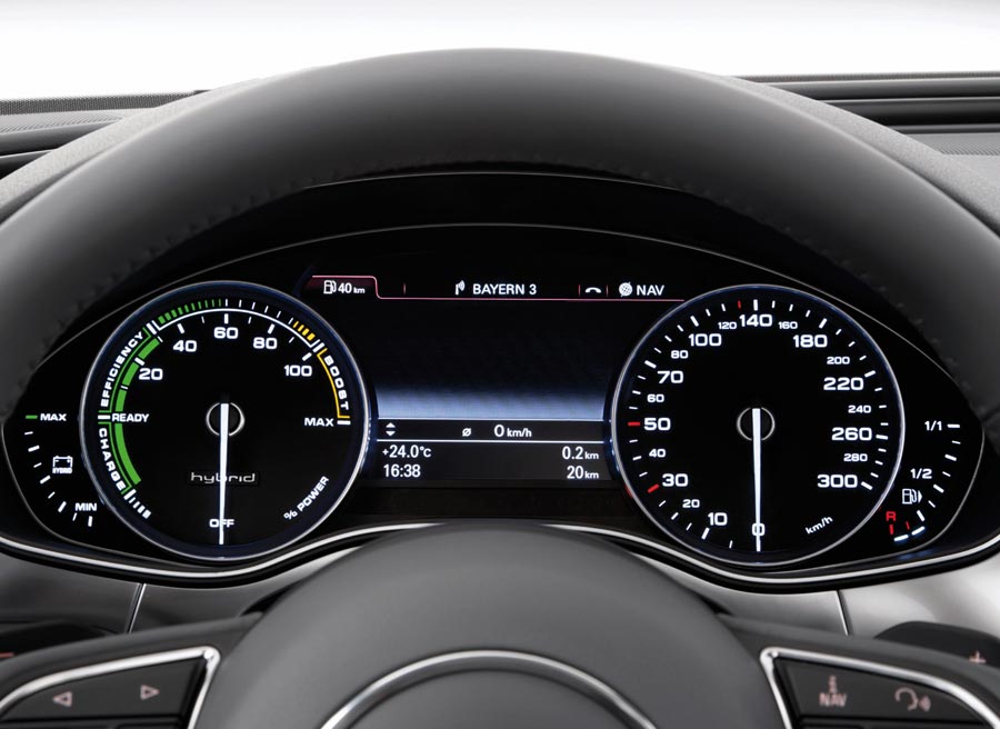 Audi A6 Híbrido El Audi A6 Híbrido cuenta con un motor de gasolina de 211 CV y otro eléctrico de 54 CV.