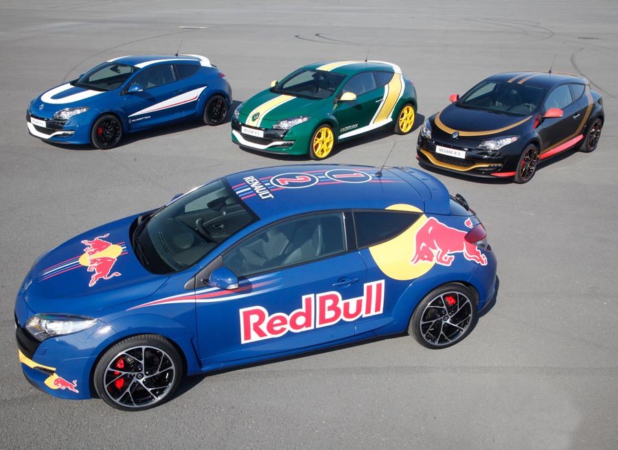 Renault Megane RS Red Bull, Lotus, Williams y Caterham son los cuatro equipos con motor Renault en la Fórmula 1.