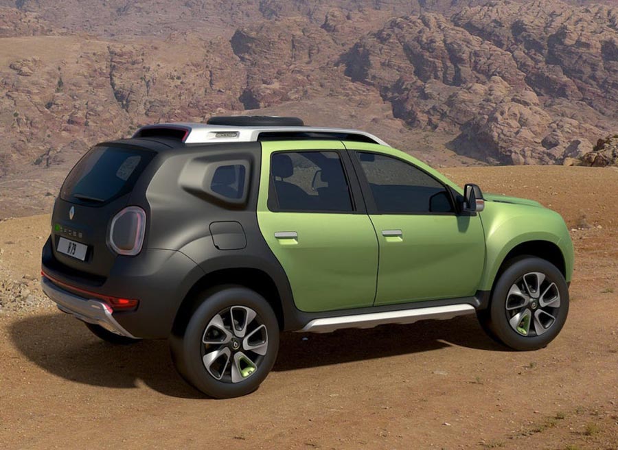 Renault DCross Concept La decoración del Renault DCross Concept, mezclando verde fluorescente con negro mate, es muy llamativa.