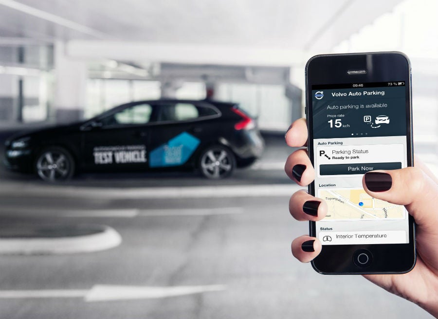 Volvo Una simple aplicación de móvil será suficiente para aparcar nuestro coche.