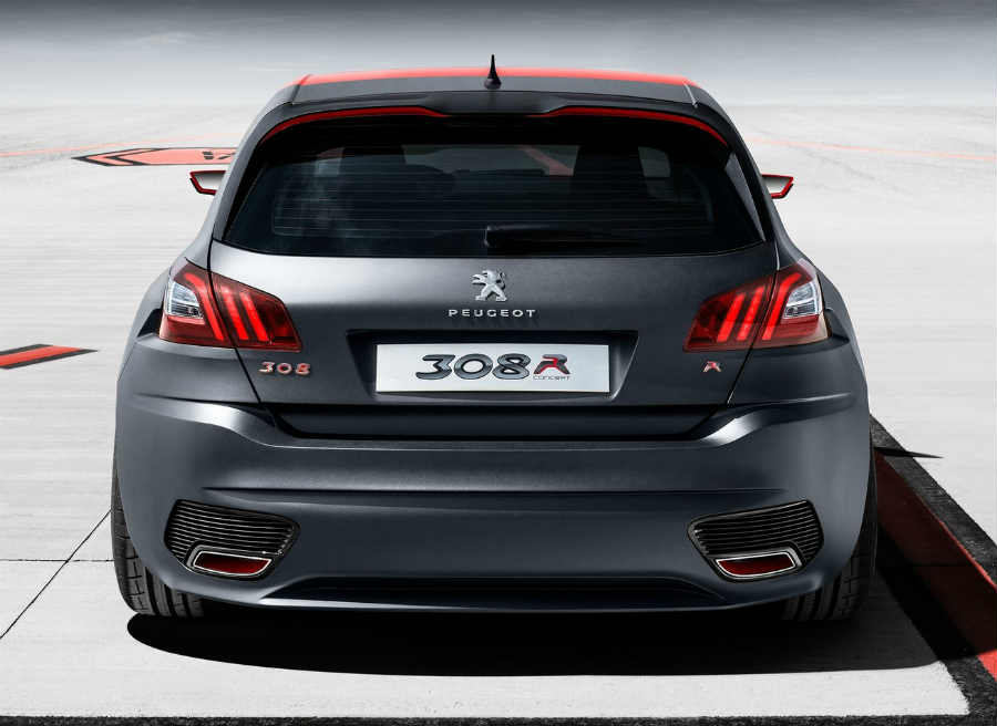 Peugeot 308 R Concept La doble salida de tubo de escape es lo más llamativo de la zapa del Peugeot 308 R Concept.