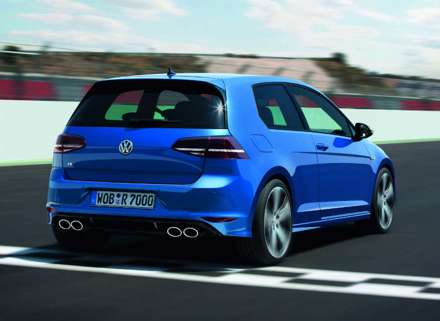 Volkswagen Golf R La zaga del Volkswagen Golf R es probablemente su parte más espectacular.