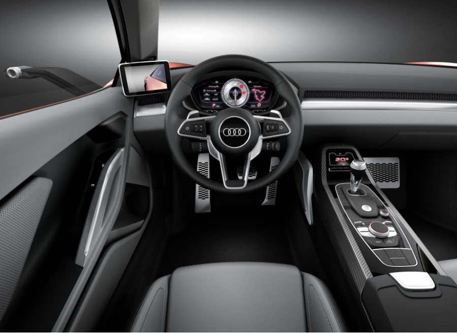 Audi Nanuk Quattro Concept El interior del Audi Nanuk Quattro Concept mezcla lo último en tecnología con un elegante minimalismo.