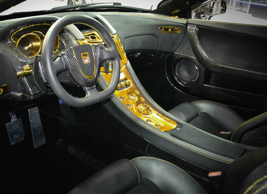 GTA Spano El interior del GTA Spano se ha vuelto más ostentoso en Dubai, adaptándose a los gustos de la clase alta de allí.