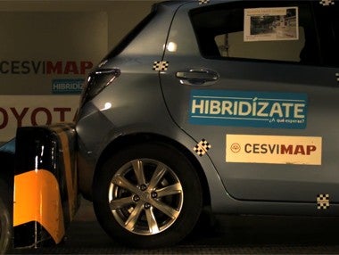 Crash test de CESVIMAP en un Toyota Yaris híbrido Crash test de CESVIMAP en un Toyota Yaris híbrido