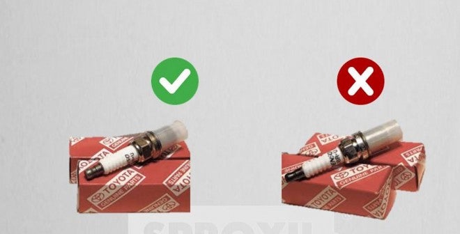 bujías real y falsa Bujías real y falsa de Toyota