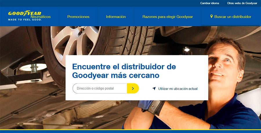 Nueva web de neumáticos Goodyear Nueva web de neumáticos Goodyear