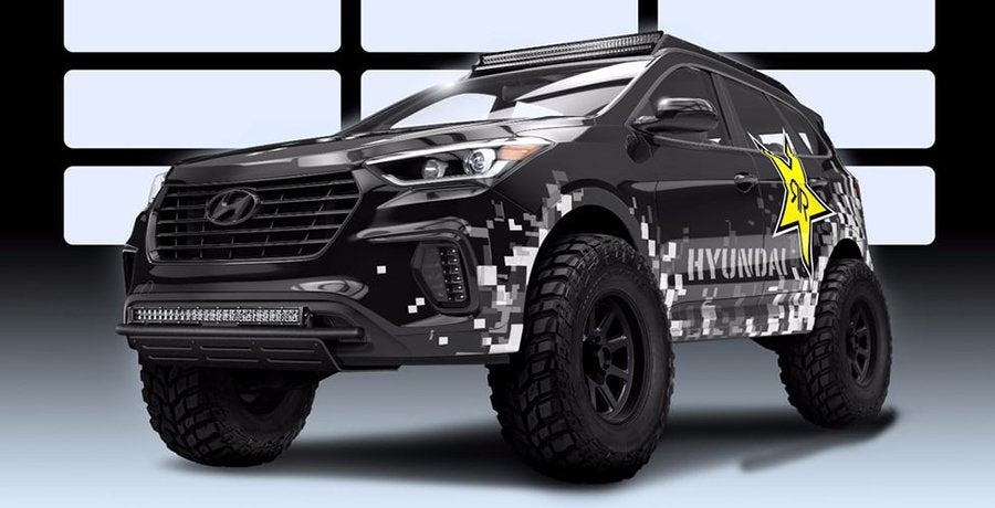Hyundai Santa Fe Rockstar Performance Garage para SEMA 2016 Hyundai Santa Fe Rockstar Performance Garage para SEMA 2016