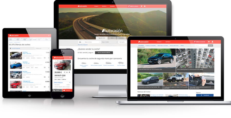 100% responsive: la nueva web de Autocasión se adapta a cualquier tipo de dispositivo.