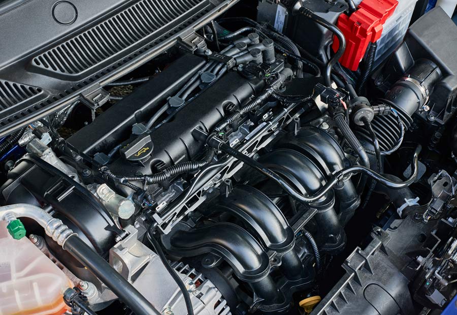El motor del nuevo Ford Ka+, con 1.2 litros de cilindrada, es muy silencioso.