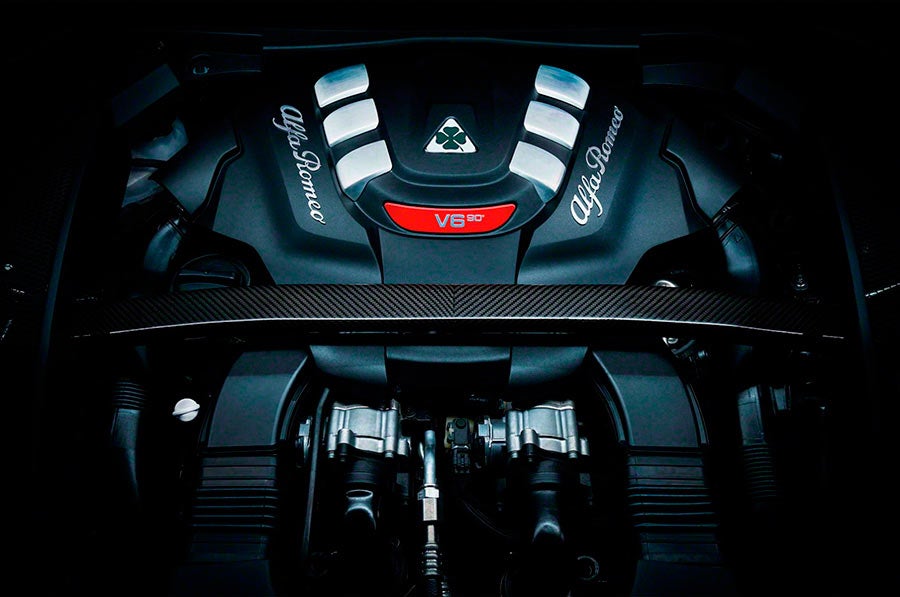 Motor V6 bi-turbo de 2,9 litros de cubicaje.