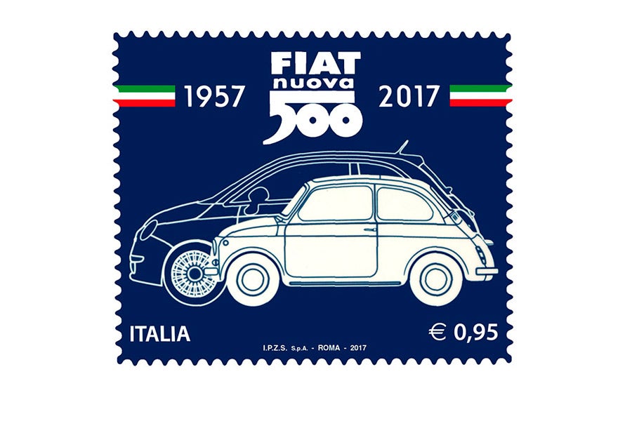 Un sello de correos homenajea al ilustre Fiat 500 Un sello de correos homenajea al ilustre Fiat 500