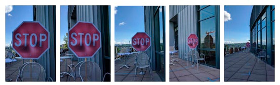 Una simulación de señal de STOP desgastada se confunde con una de limitación de velocidad.