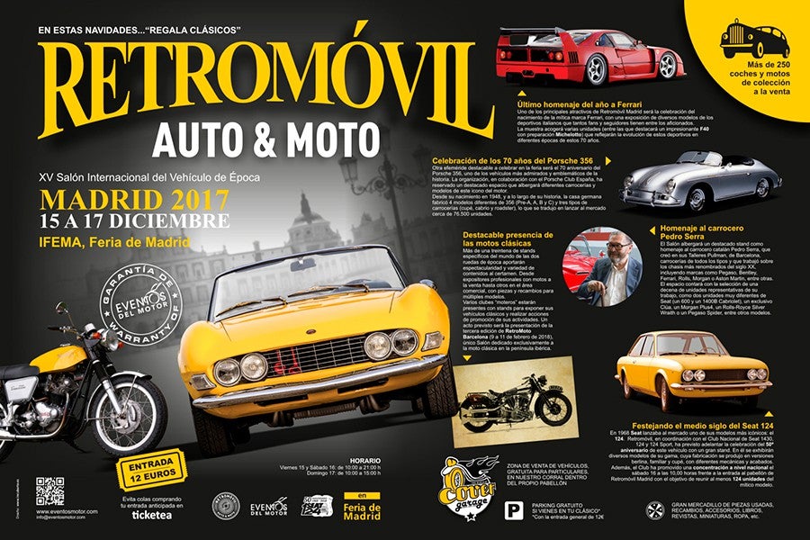 Retromóvil Madrid 2017 abre sus puertas del 15 al 17 de diciembre Retromóvil Madrid 2017 abre sus puertas del 15 al 17 de diciembre