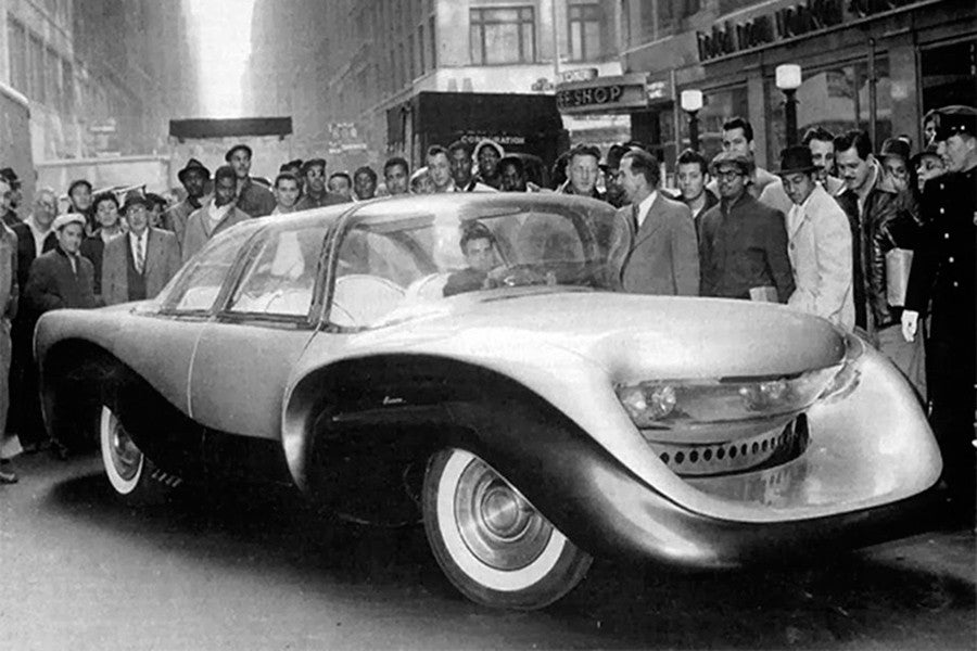 El Aurora Safety Car en su presentación en sociedad en el Salón de Nueva York de 1957.