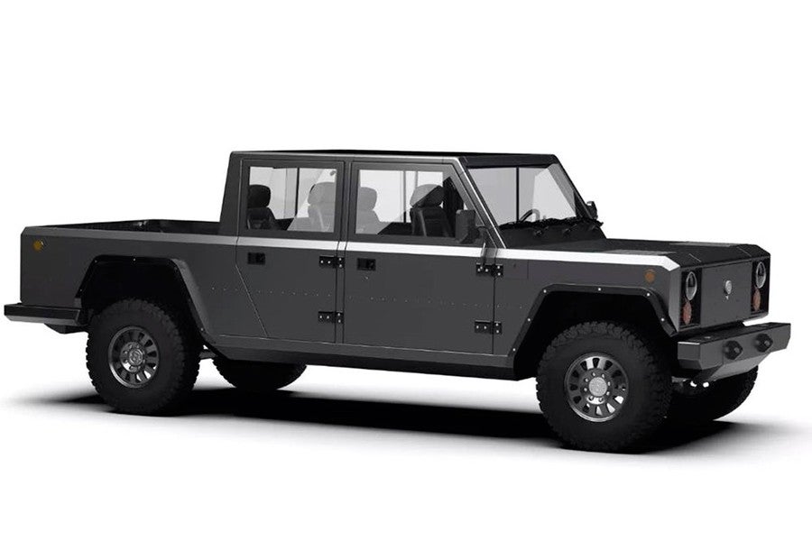 El Bollinger cuenta con unas baterías de 120 kWh suficientes para 320 km de autonomía.