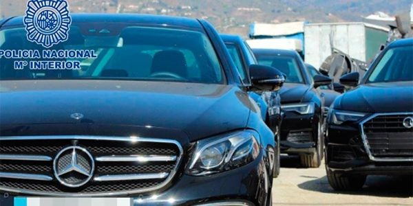 Parte de los coches incautados por la Policía Nacional