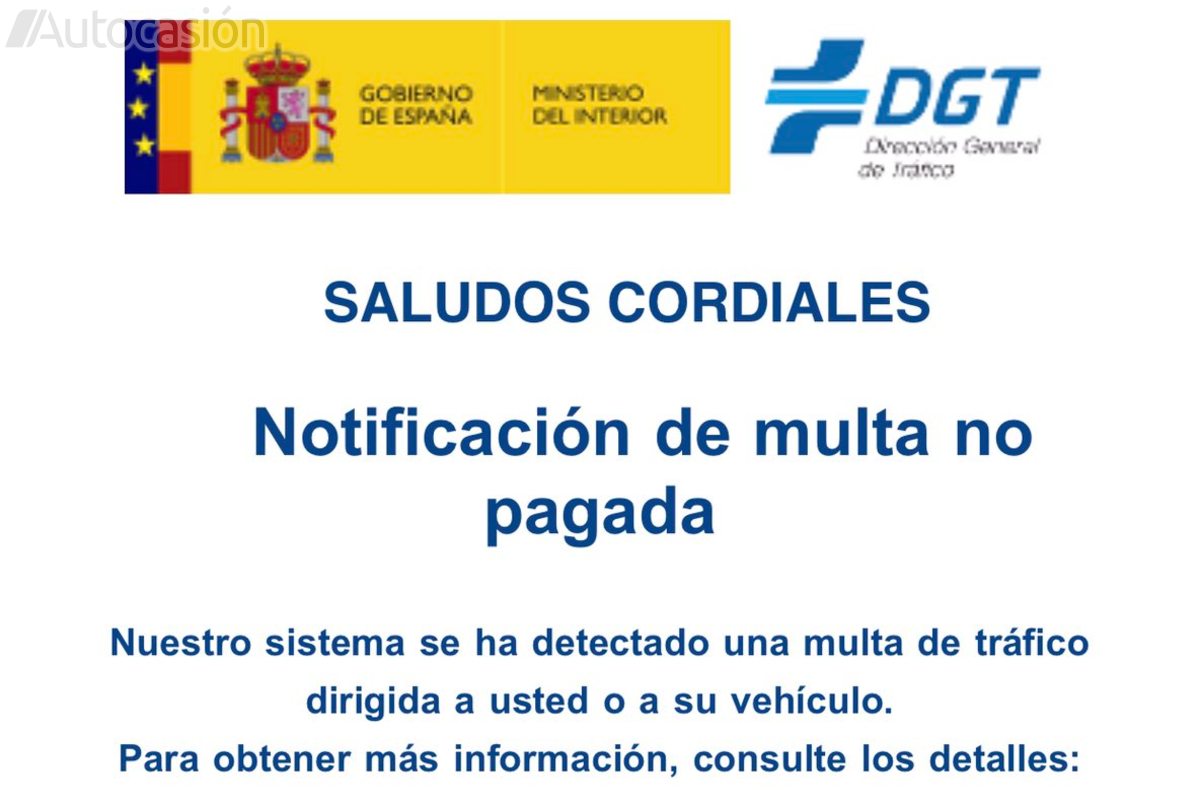 Nueva estafa: la falsa multa de la DGT que te llega por email | Autocasión